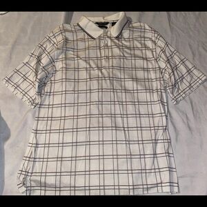 PGA tour Mercerized Golf Polo Plaid Mens Size L